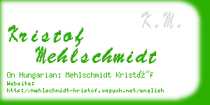 kristof mehlschmidt business card